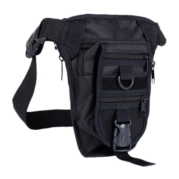 ISG Tactical Bacak Çantası - Siyah, 4 Cepli Ayarlanabilir Model