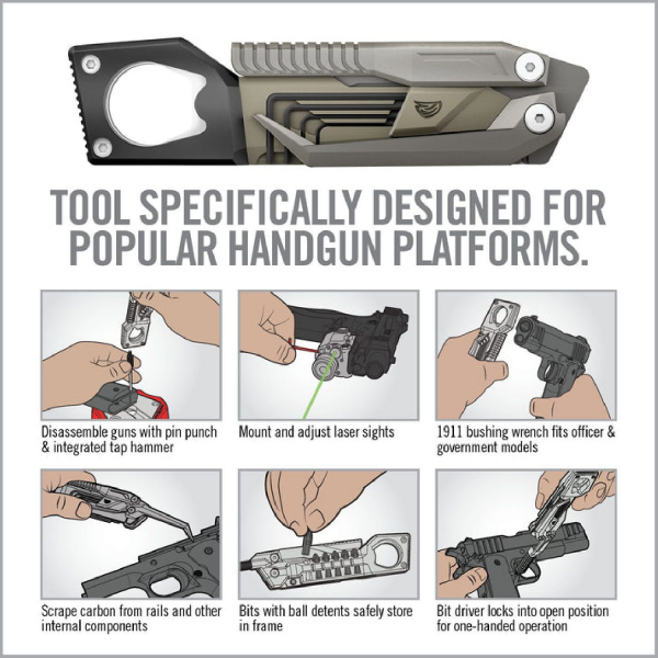 REAL AVID The Pistol Tool™ Tactical Handgun Tabanca Multi-Tool