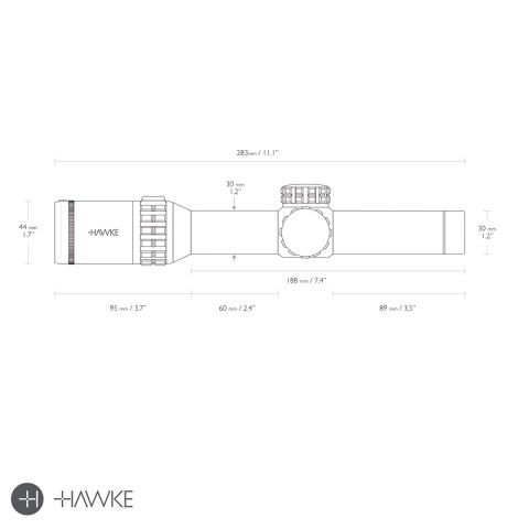 HAWKE 18401 FRONTIER 30 1-6x24 Circle Dot Reticle Tüfek Dürbünü