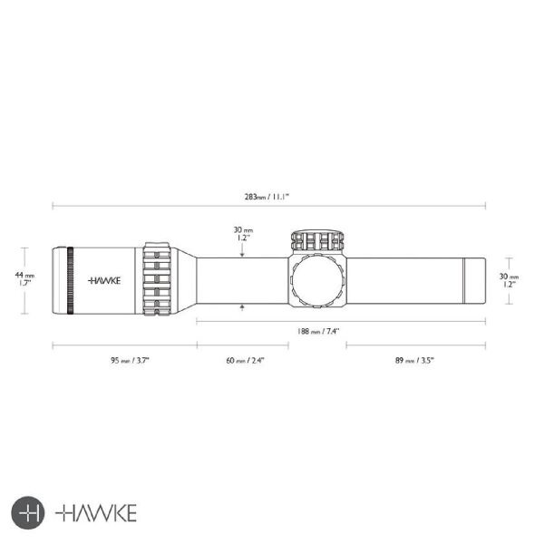 HAWKE Frontier 30mm SFP 1-6x24 IR (Tactical Dot 6x) Yivli Tüfek Dürbünü 18402