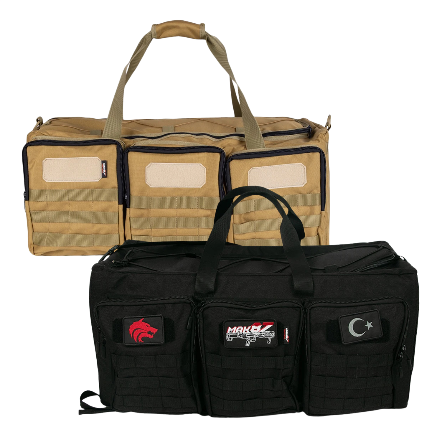 MAK87 80LT Mega Boy Teçhizat Çantası — Tan / Siyah Renk Seçenekli