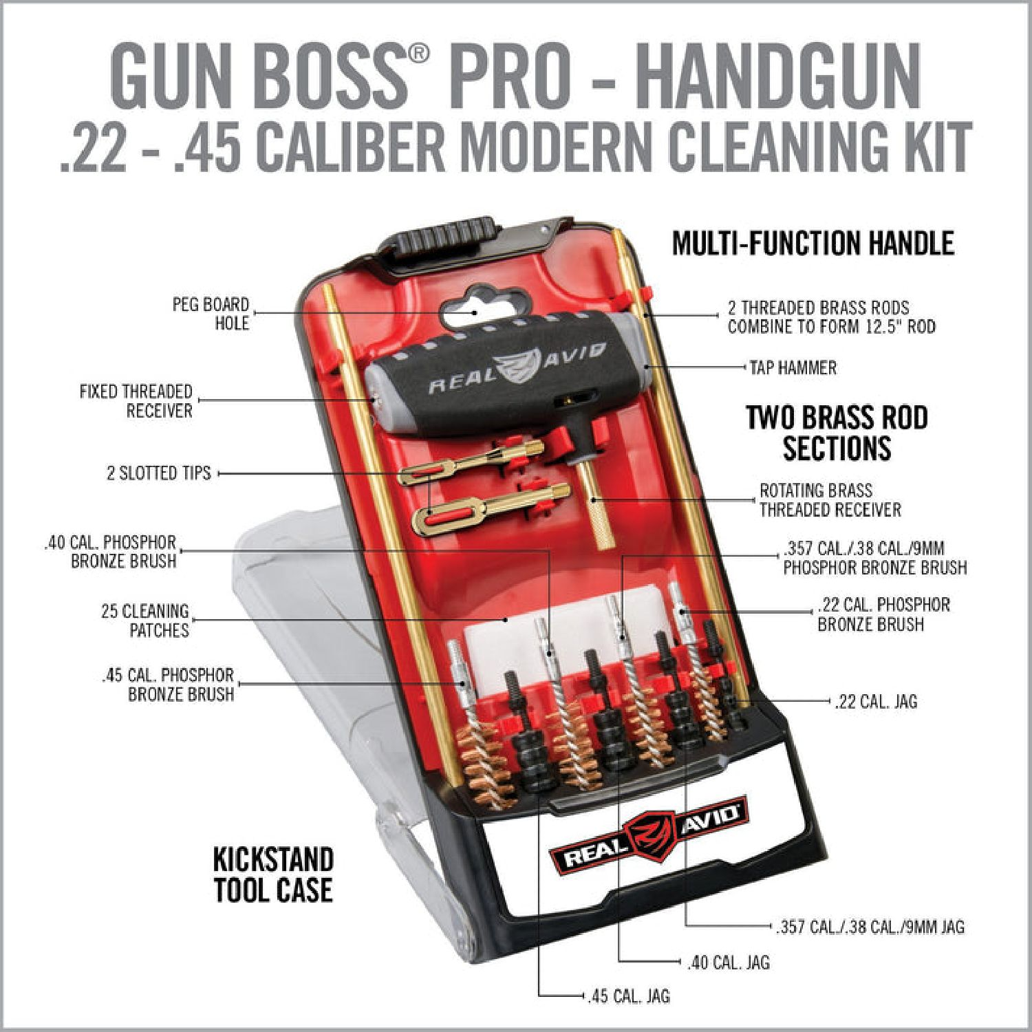 REAL AVID Gun Boss® Pro - Modern Handgun Cleaning Kit Tabanca Harbi Seti