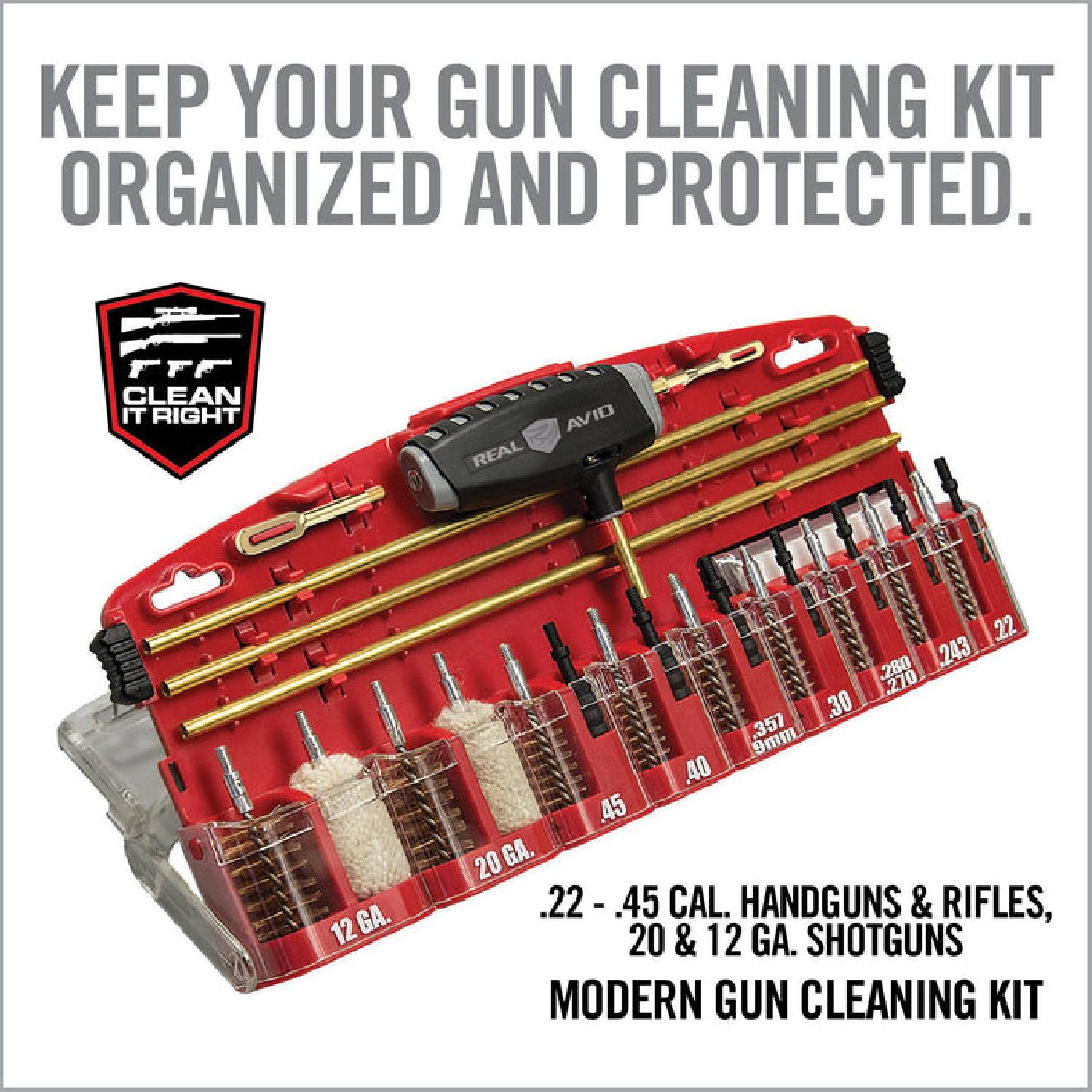 REAL AVID Gun Boss® Pro - Universal Cleaning Kit Profesyonel için Harbi Seti