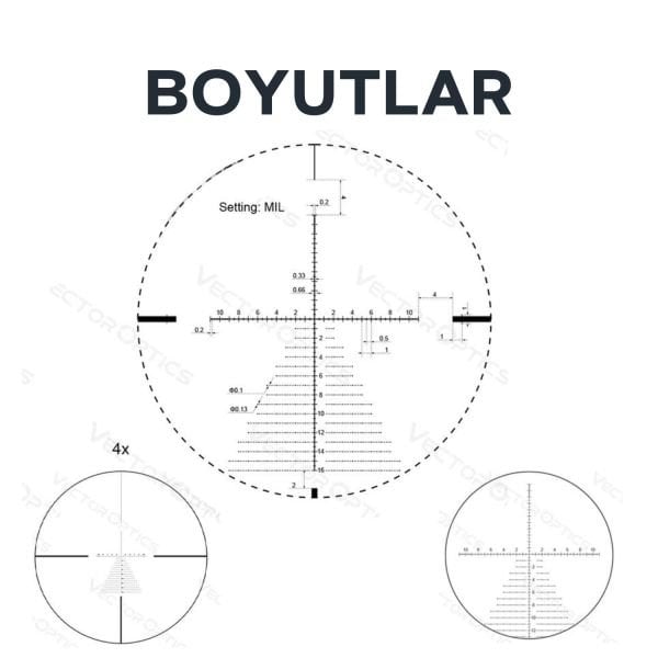 Victoptics S4 6-24X50 FFP Tüfek Dürbünü OPFF-02