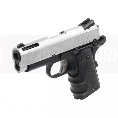 AW COLT 1911 COMPACT Silver Slide Full Metal Airsoft GBB Tabanca