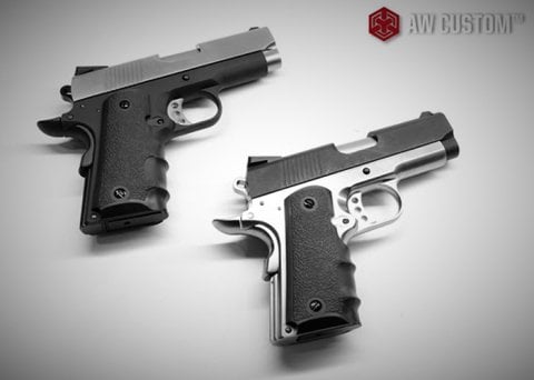 AW COLT 1911 COMPACT Silver Slide Full Metal Airsoft GBB Tabanca NE1003