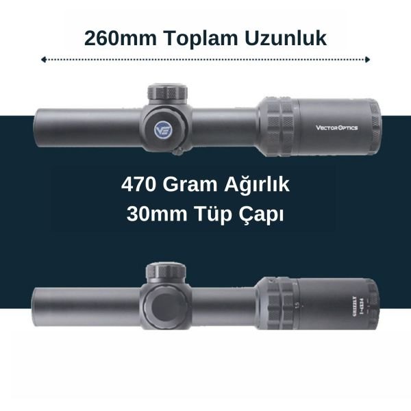 VECTOR GRIZZLY 1-4X24 HUNTING TÜFEK DÜRBÜNÜ SCOC-41