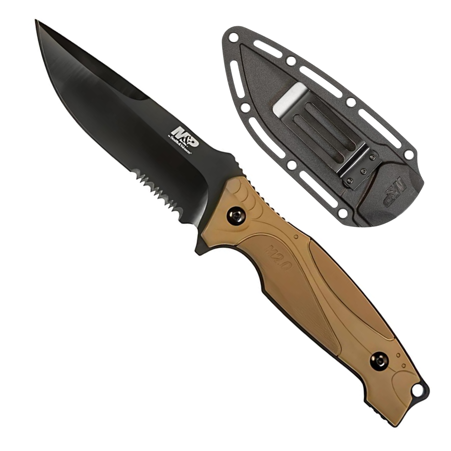 Smith Wesson® M&P M2.0 Shield Clip Point Black Oxide Fixed Blade Taktik Bıçak 1085882