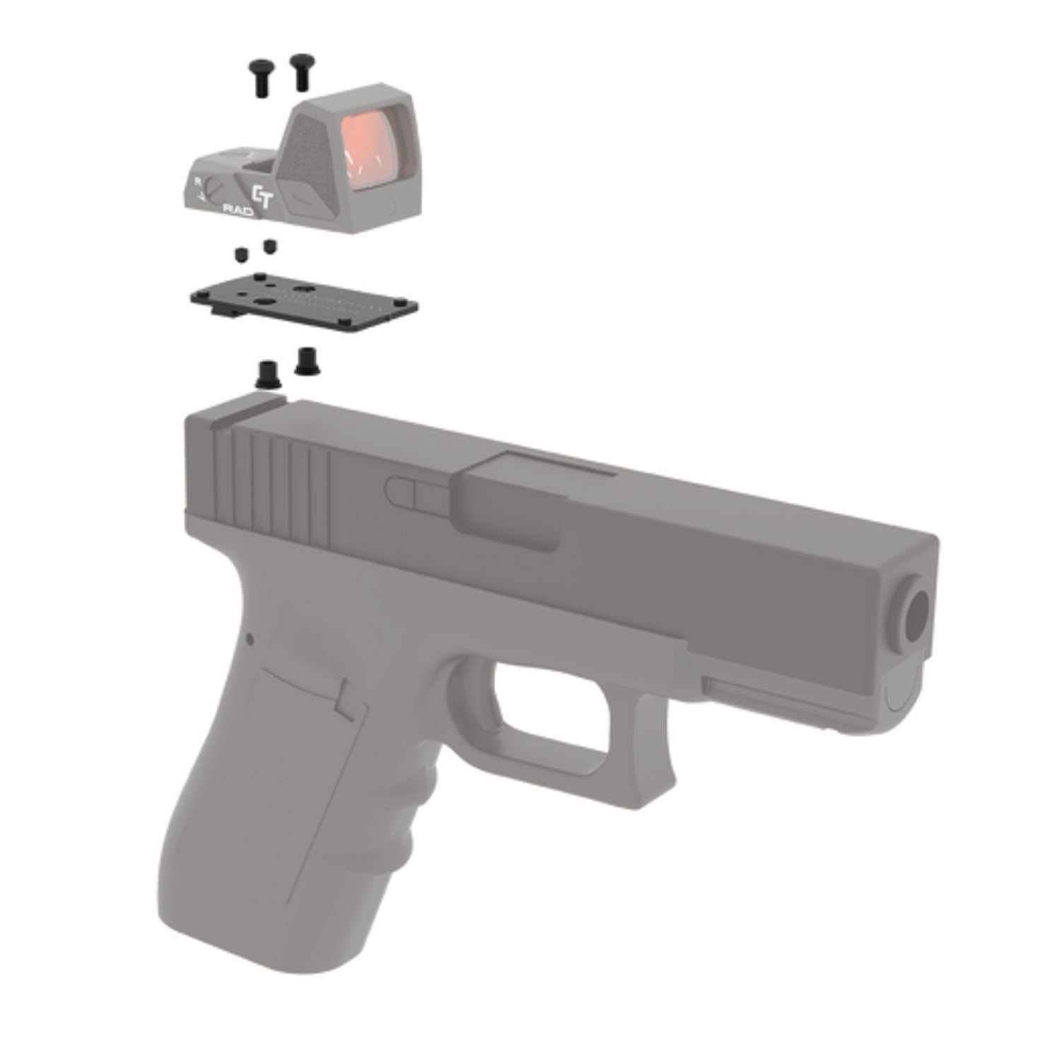 CRIMSON TRACE CT RAD™ DOVETAIL MOUNTING KIT - GLOCK® Tüm Tam Boy, 42, 43, 48 Montaj Plakası