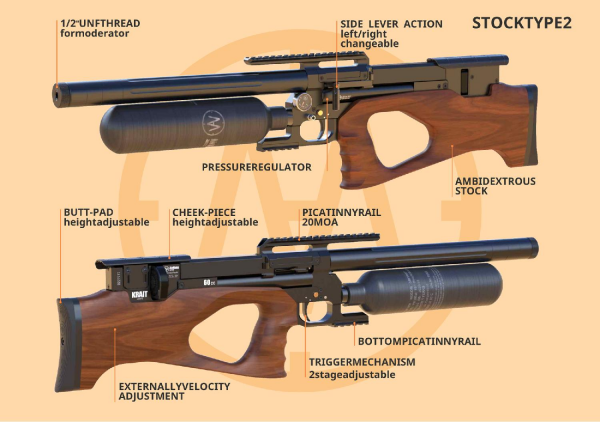Airmaks KRAIT L 5.5mm/.22cal SİYAH PCP HAVALI TÜFEK