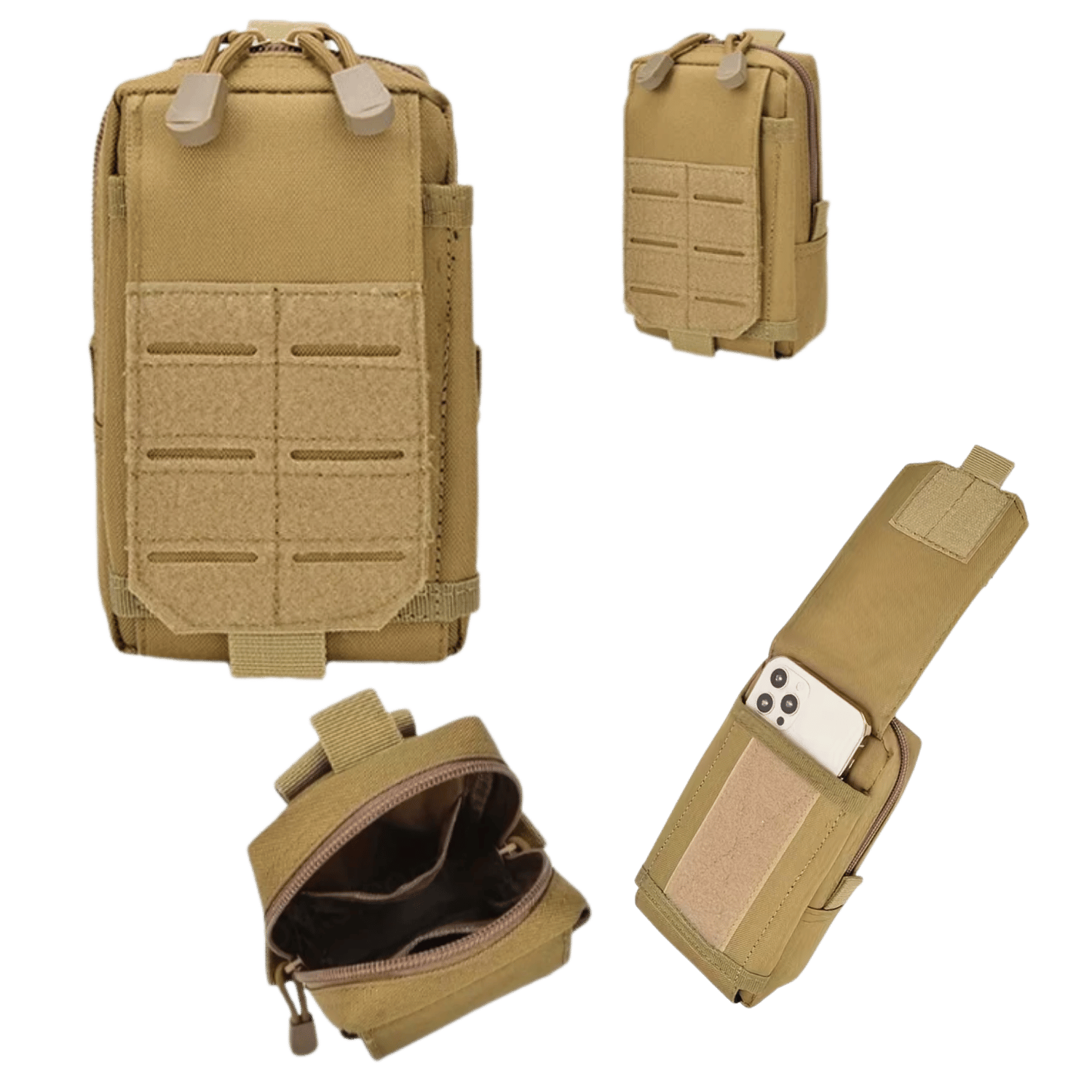 18cm Taktik Outdoor Mini Molle Kemer, Çanta, Gidon Montajlı Çok Amaçlı Çanta Tan Desert Çöl
