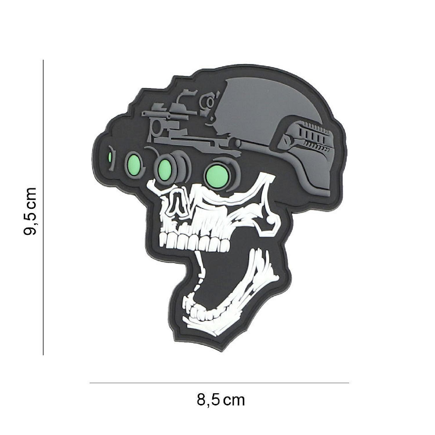 101INC 3D PVC patch Night vision skull White VAN-444130-7417