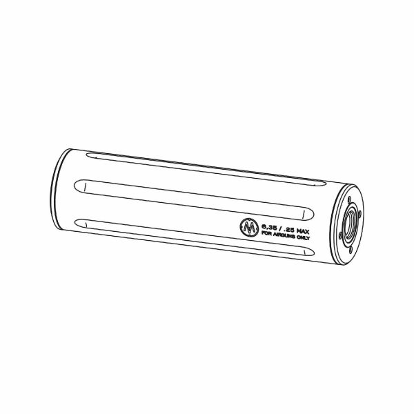Airmaks Susturucu 1/2UNF - 40mm Çap - 151mm Uzunluk - Katran & Krait Uy. PCP Tüfek