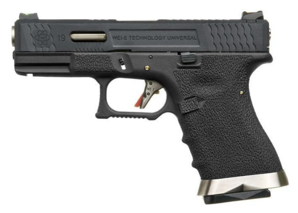 WE G19 T5 GBB AIRSOFT TABANCA BK SLIDE / SV BARRREL / BK FRAME