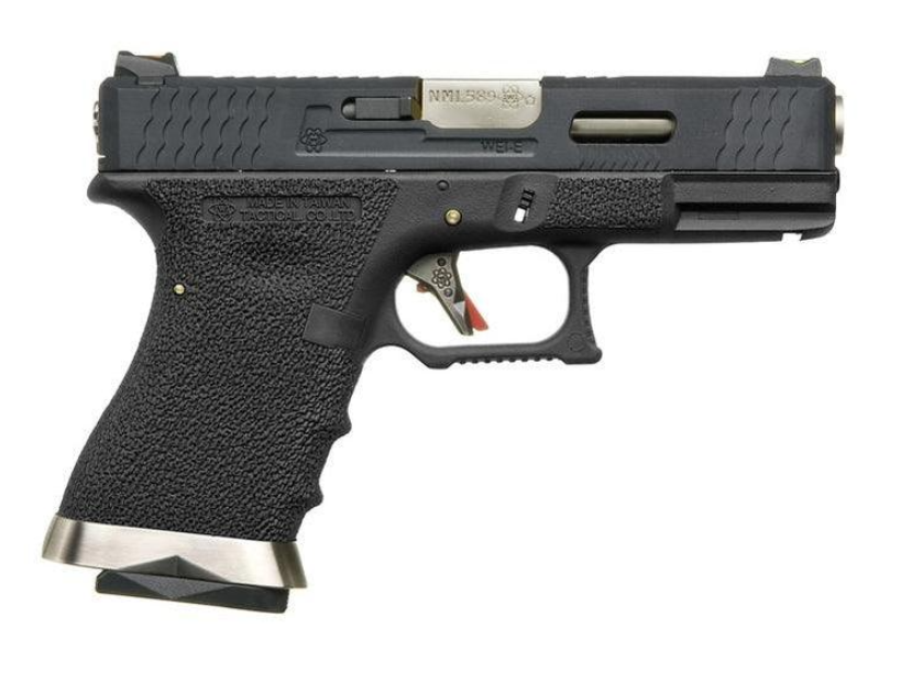 WE G19 T5 GBB AIRSOFT TABANCA BK SLIDE / SV BARRREL / BK FRAME