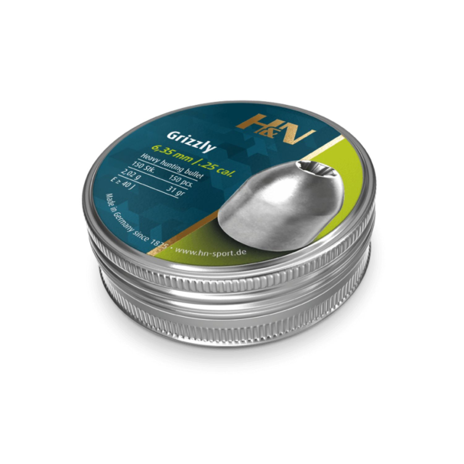 H&N Grizzly 6,35mm 31gr 150'li Havalı Saçma