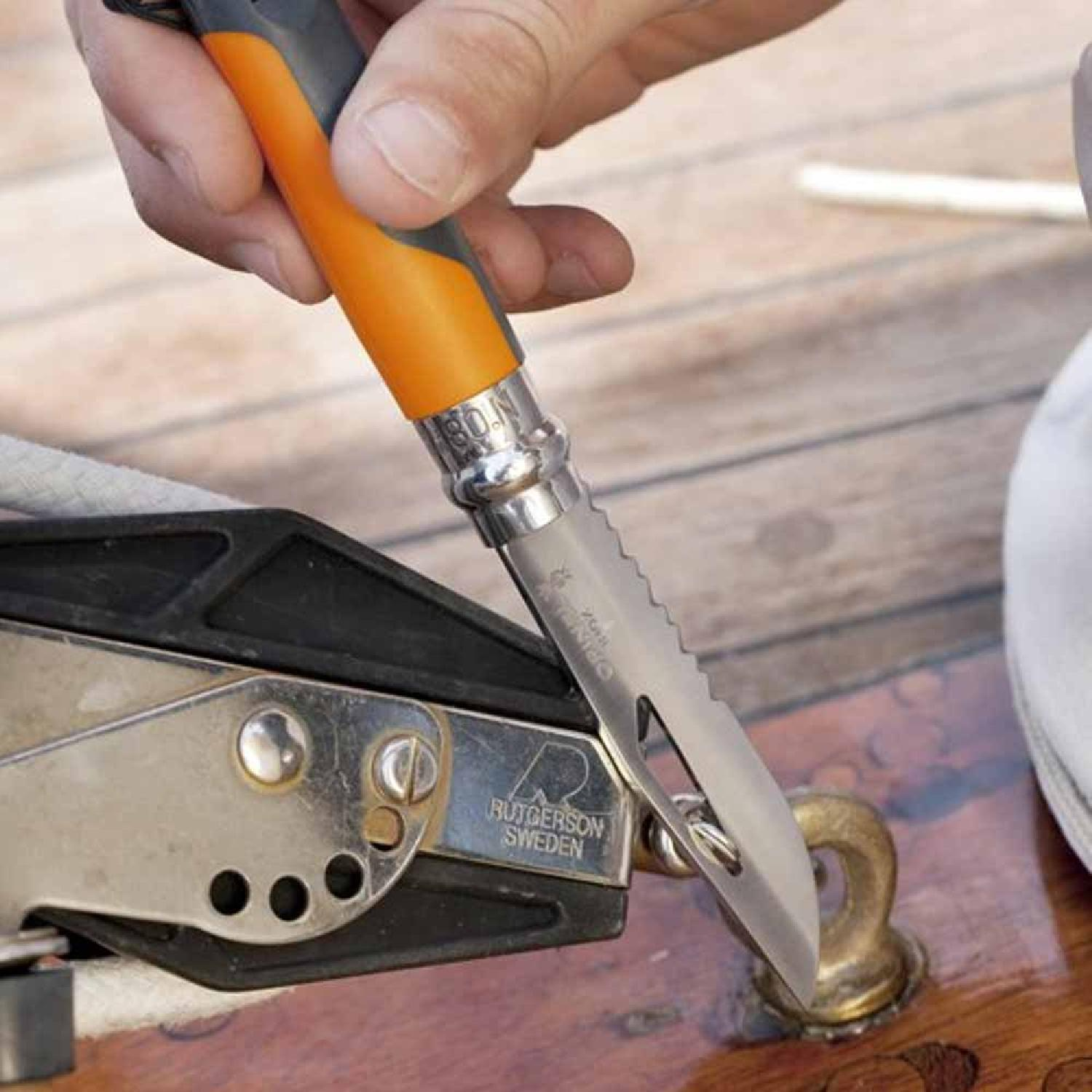 Opinel Inox No.8 Outdoor Çakı 12C27 Paslanmaz Çelik Cep Çakısı TURUNCU