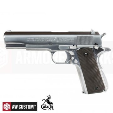 AW CUSTOMS COLT LISANSLI 1911A1 GBB AIRSOFT TABANCA - GÜMÜŞ RENK