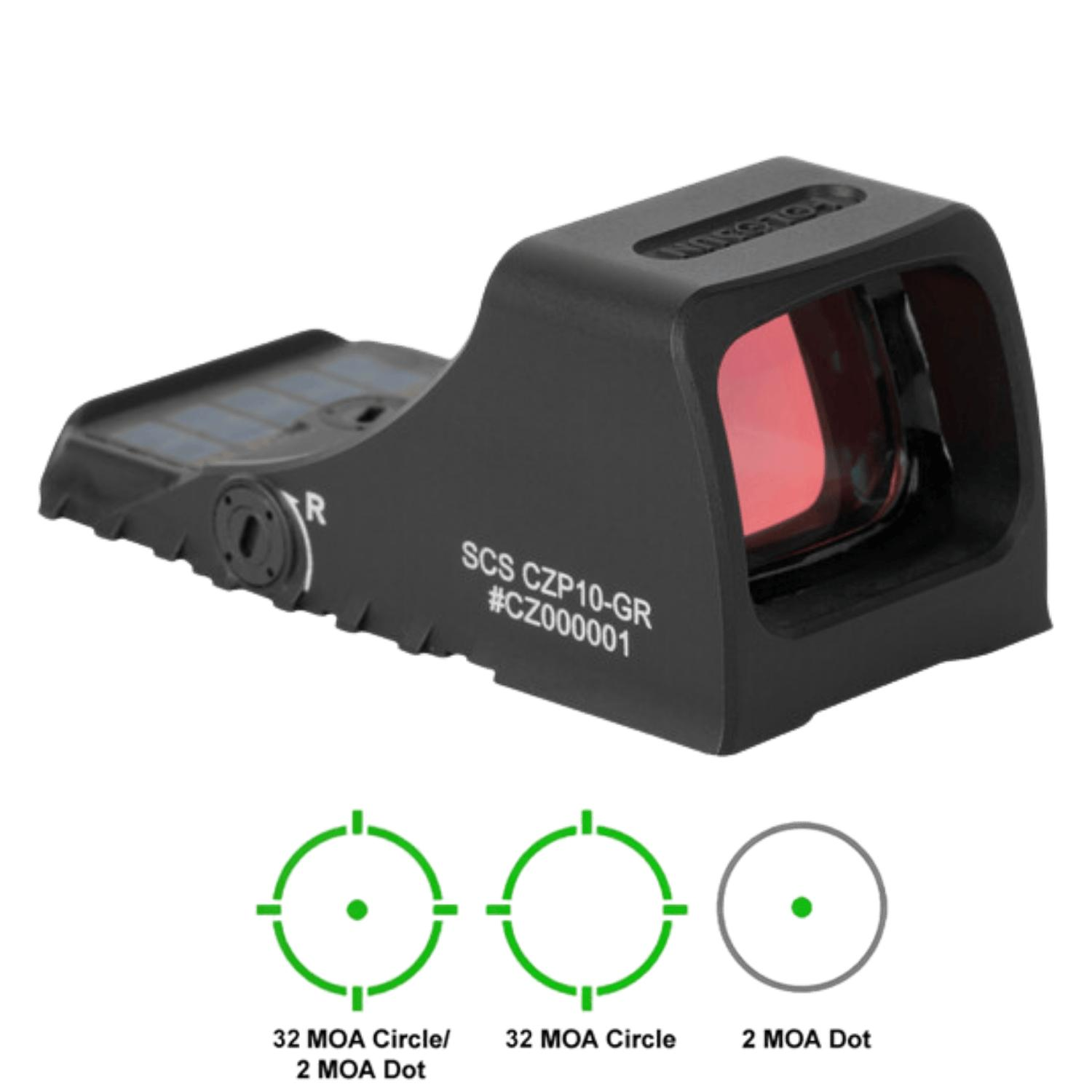 Holosun SCS-P10 Solar Şarjlı Multi-Reticle Green Dot (2 MOA & 32 MOA Circle)
