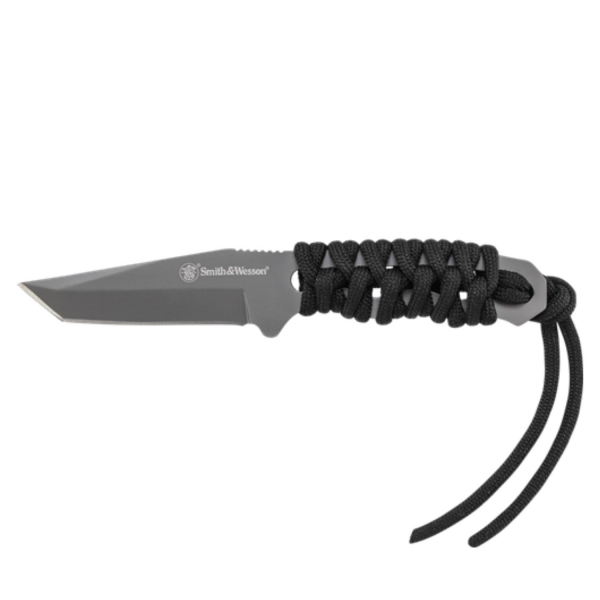 Smith Wesson® PARACORD Neck Knife Gray Plain Tanto Fixed Boyun Bıçağı SW910TAMCP