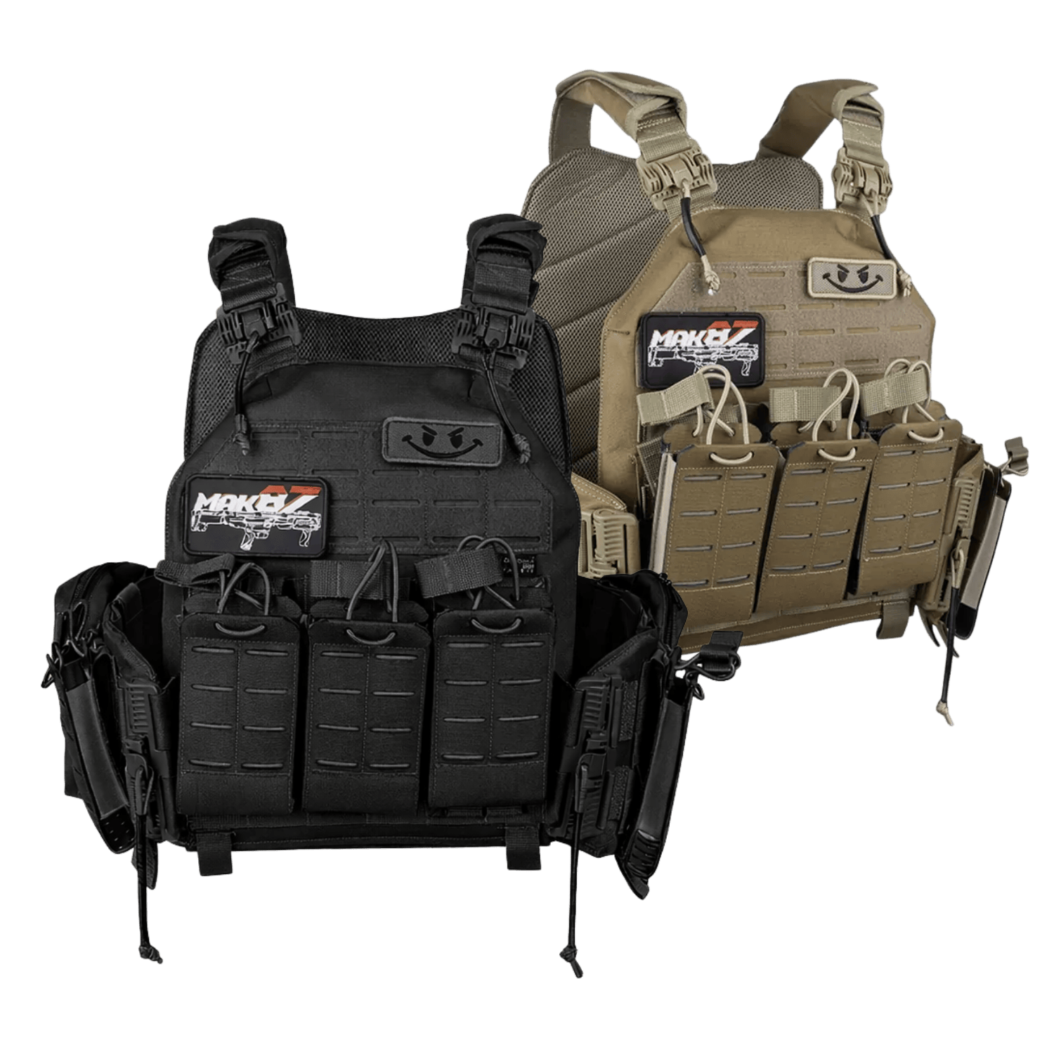 MAK87 Taktik Hücum Yeleği (Plate Carrier) – Siyah / Tan