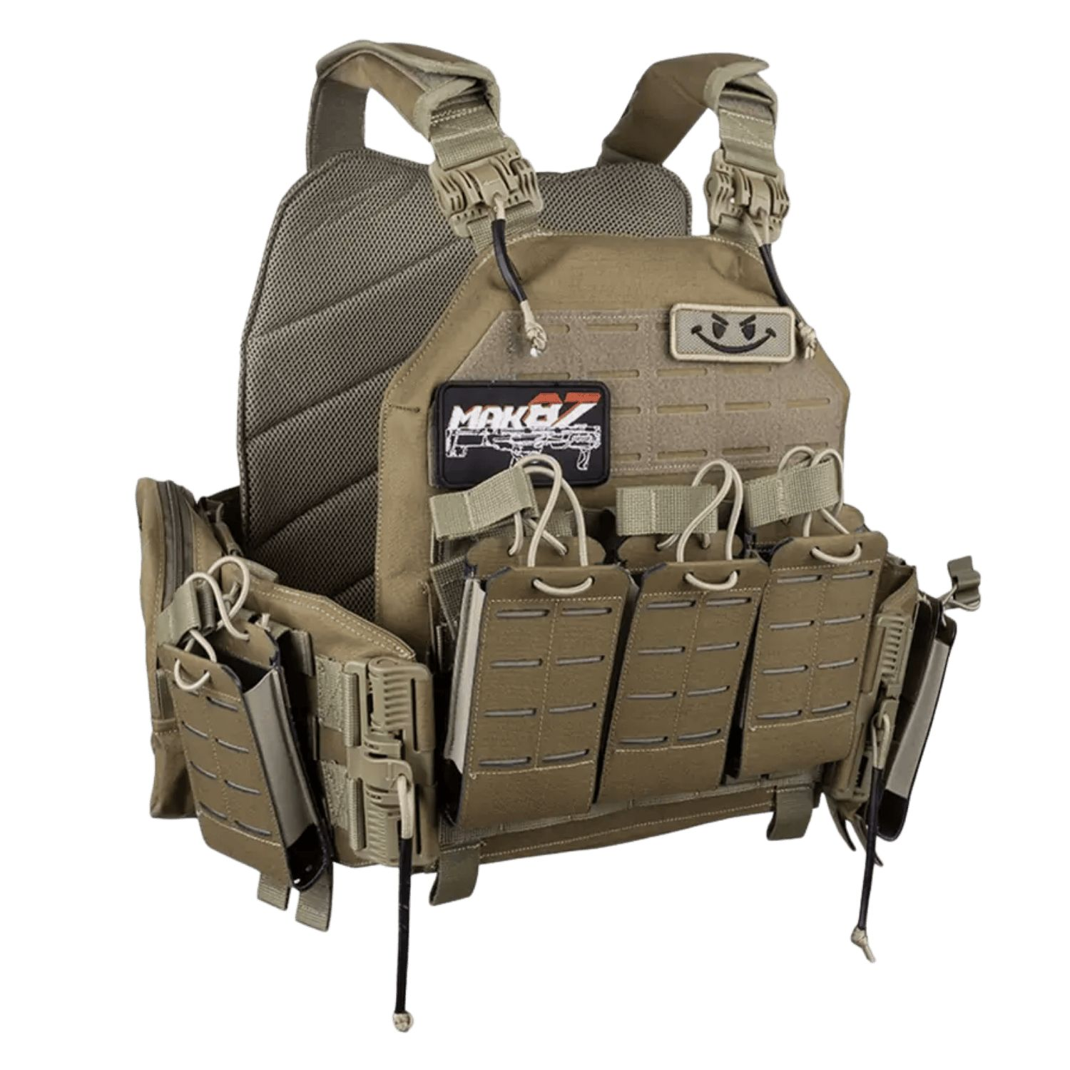 MAK87 Taktik Hücum Yeleği (Plate Carrier) – Siyah / Tan Tan