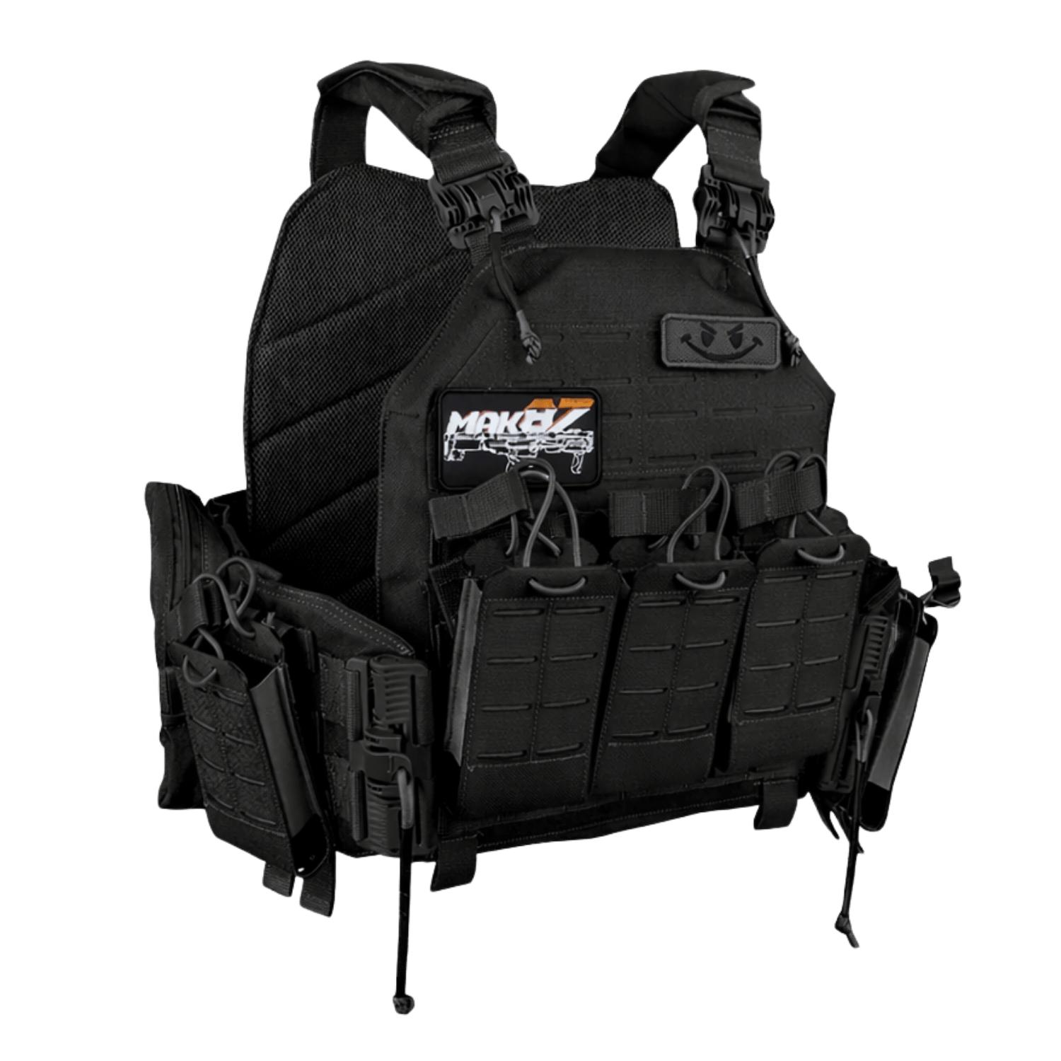 MAK87 Taktik Hücum Yeleği (Plate Carrier) – Siyah / Tan Siyah