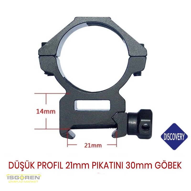 Discovery 21mm Pikatini Ray için Düşük Profil 30mm Göbek Dürbün Ayağı 180212