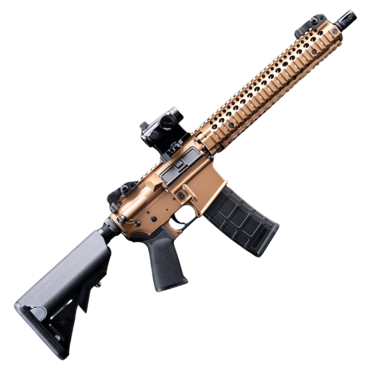 EMG x Daniel Defense DDM4A1 Carbine Dark Earth Airsoft AEG Tüfek – CYMA Platinum QBS