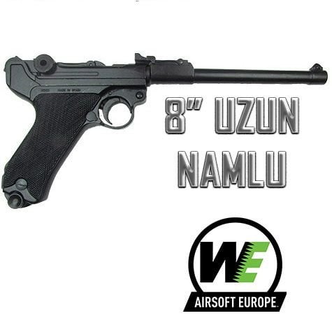 WE P08 Luger Siyah 8 inç Namlu MAKARALI PARABELLUM