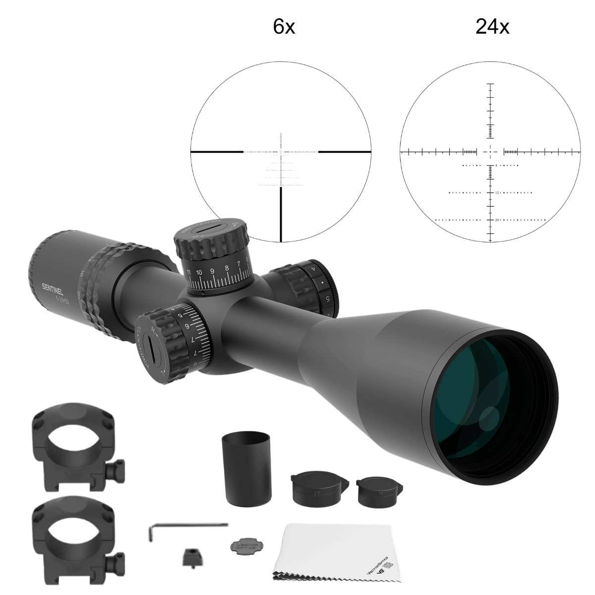 Vector Optics Sentinel 6-24x50 FFP 30 mm Tüfek Dürbünü – SCFF-57