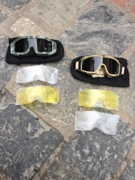 Balistik Gözlük Tactical Airsoft Gözlük [ANSI EN 166 SCHWARZ Lisanslı] Yeşil-Tan-Camo