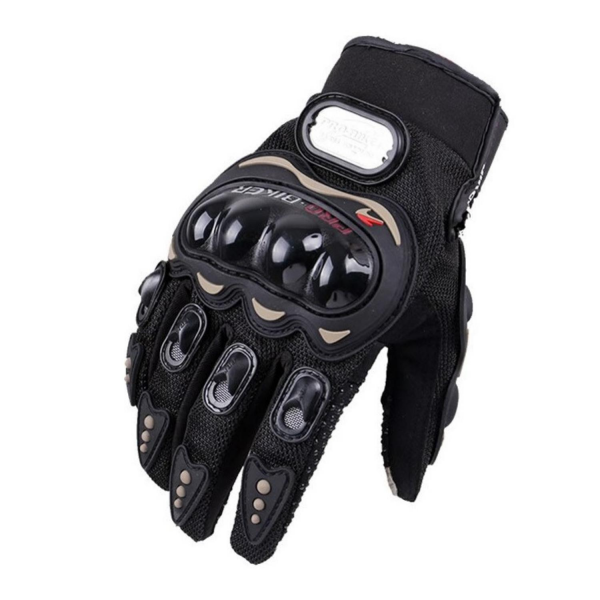 PRO BIKER Dokunmatik Darbeli Tam Parmak Eldiven – Siyah