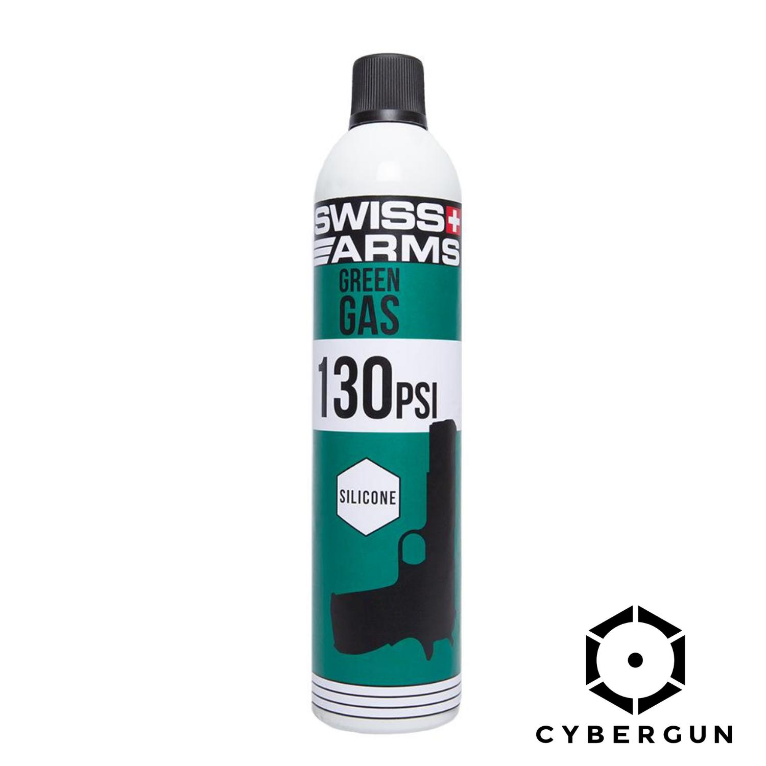 Cybergun SWISS ARMS 130 PSI Lubrified 760 mL / C30 Airsoft Green Gas