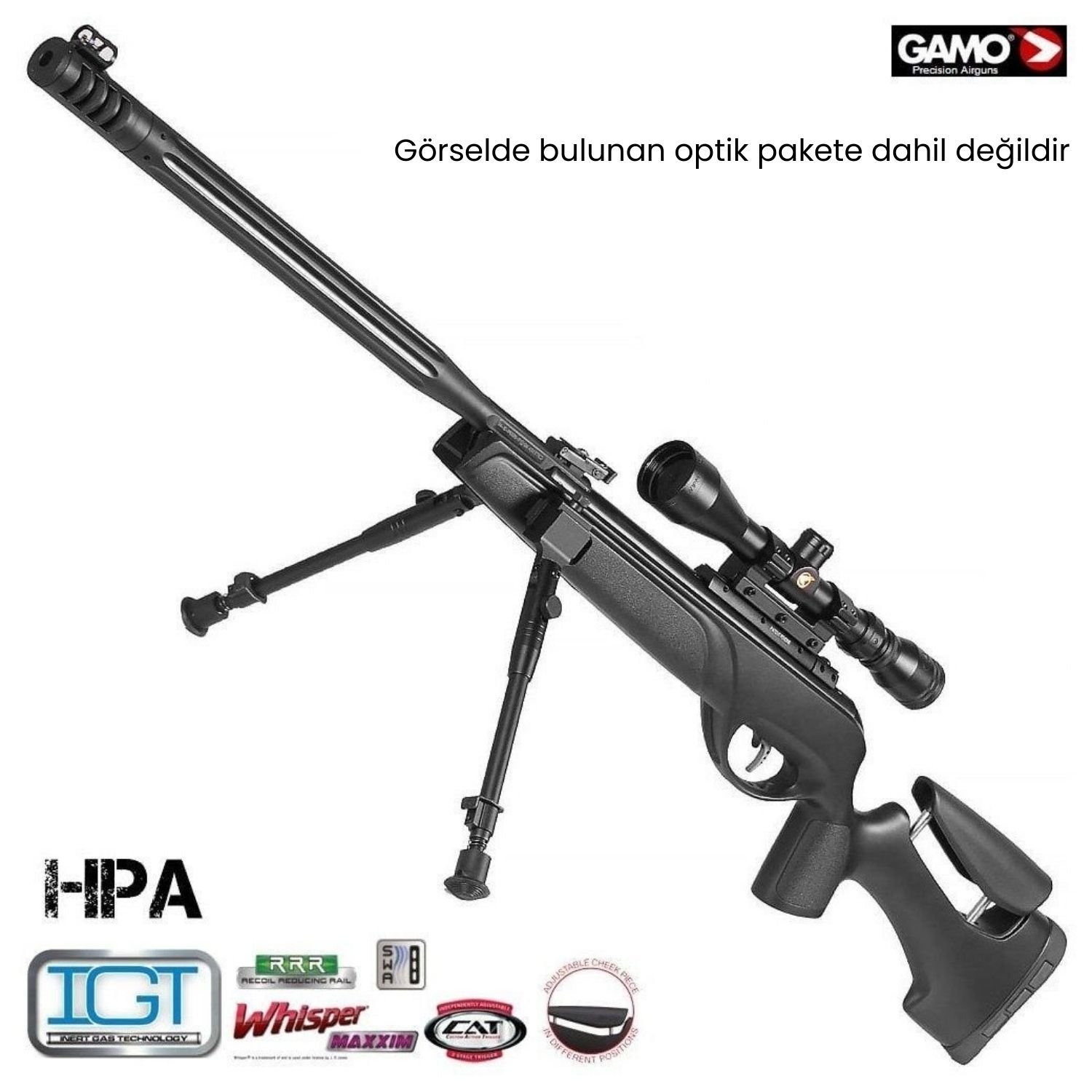 GAMO HPA MI WHISPER MAXXIM IGT Picatinny Bipod Dahil Havalı Tüfek  5.5 MM