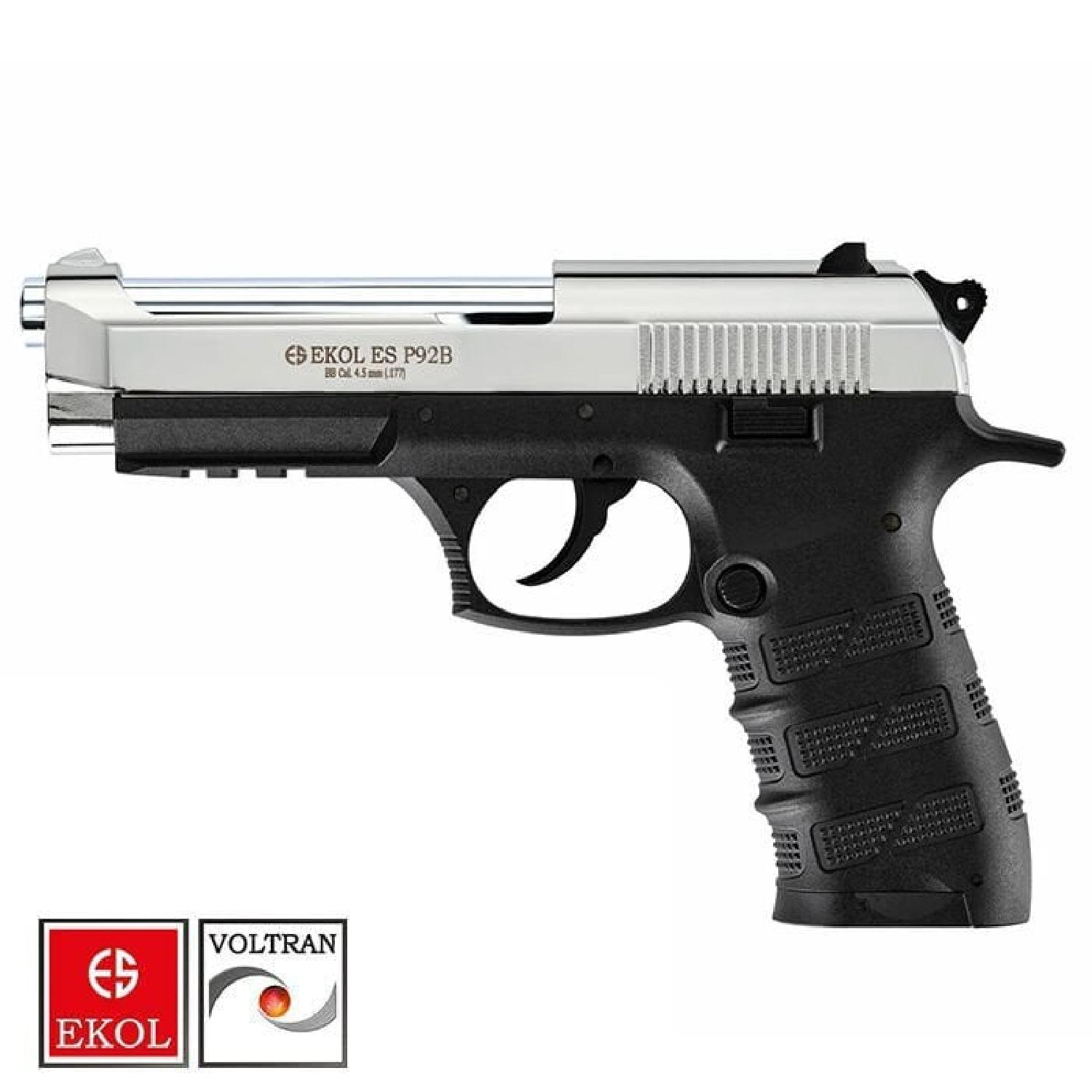 EKOL S P92 B Polimer Parlak Beyaz Havalı Tabanca Blowback