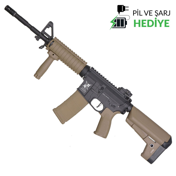Delta Armory AR15 RIS BRAVO Half Tan AEG Airsoft Tüfek / Pil Şarj Setli