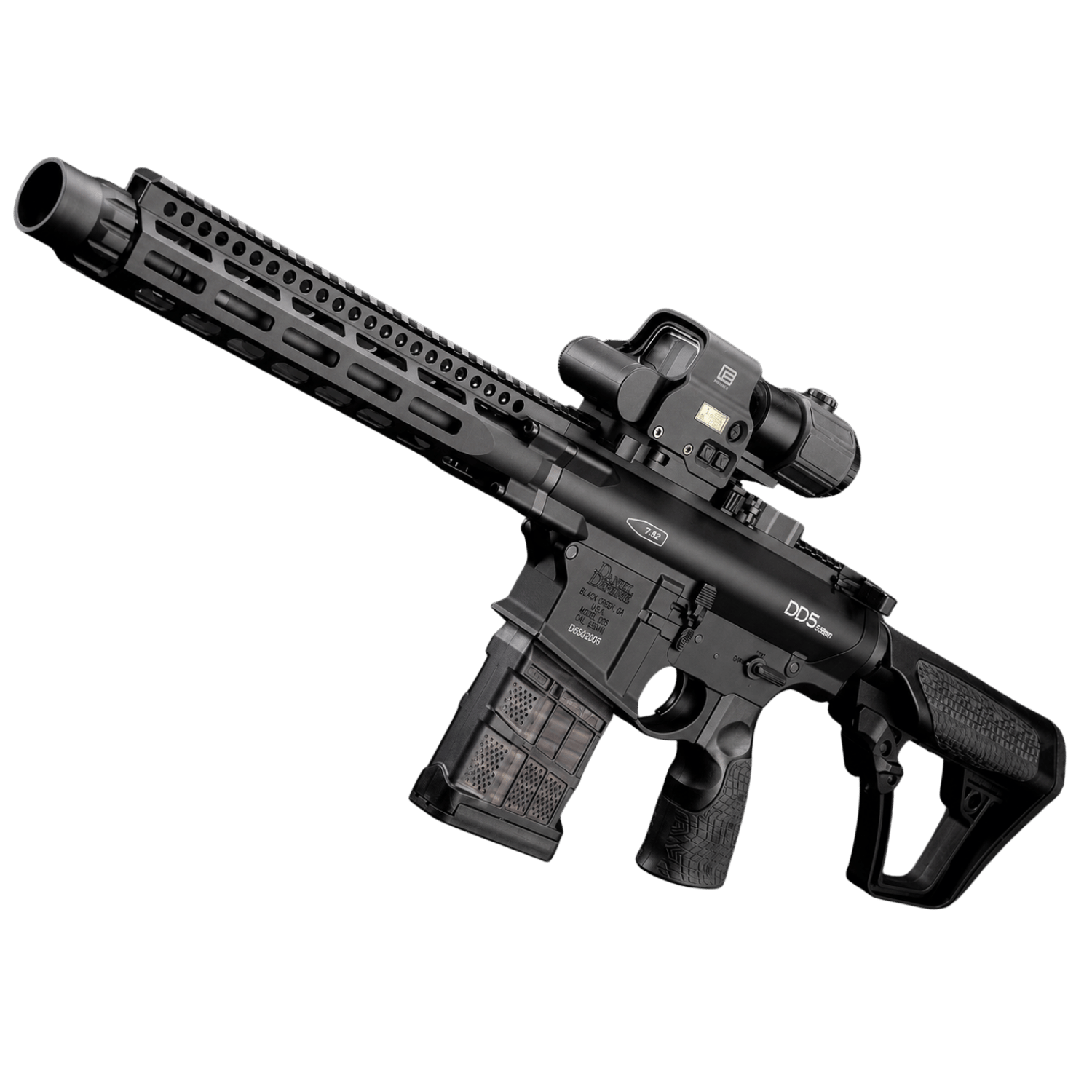 EMG Daniel Defense DD5 SIYAH SBR Airsoft AEG CYMA Platinum Gearbox & Kestrel V2 MOSFET