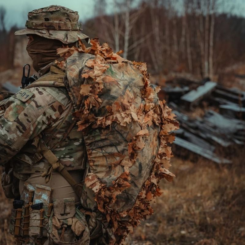 KMCS Bag Cover Bitki Örtüsü Çanta Kamuflajı Renk Beden Seçenekli Woodland Floor - MEDIUM