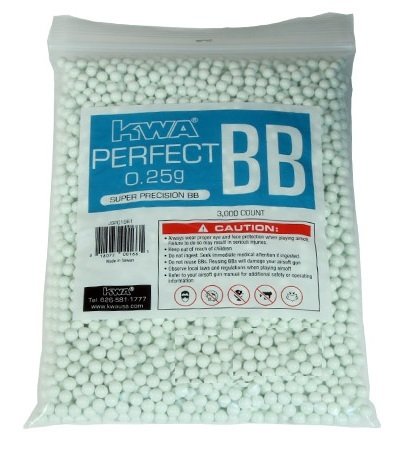 KWA 0.25G (0,25g) PERFECT BB Airsoft Mermi 3000 Adet