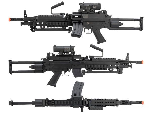 Cybergun A&K FN Licensed M249 MINIMI ''Featherweight'' Airsoft LMG Makineli Tüfek Siyah