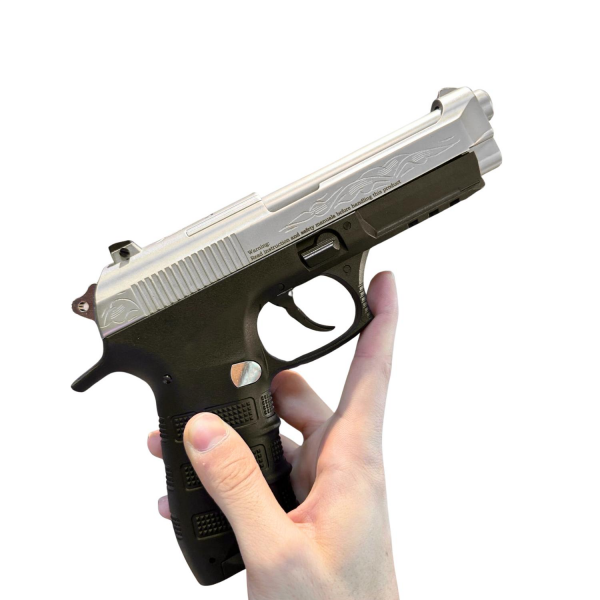 EKOL S P92B Polimer Beyaz Altın İşlemeli Blowback Havalı Tabanca