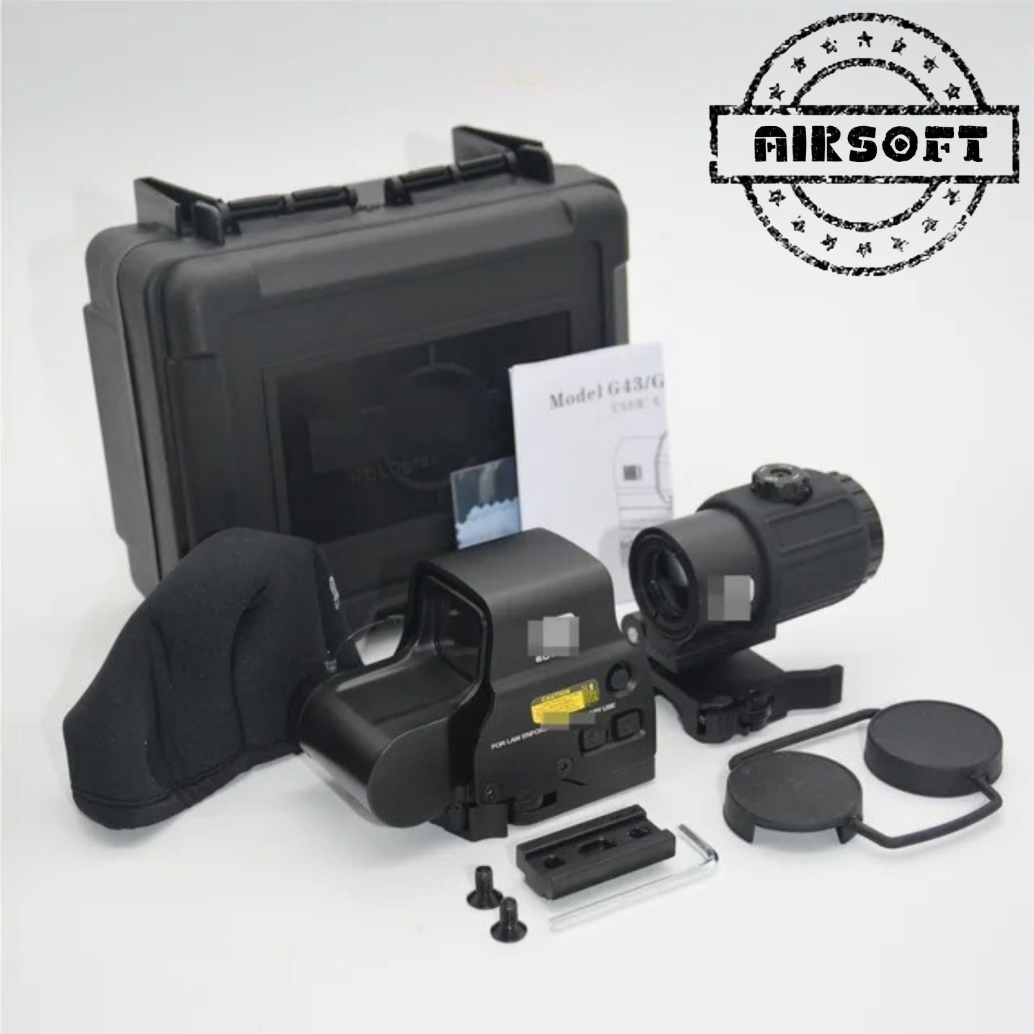 SOTAC 558 G43 Red & Green Dot Holographic Reflex Sight Scope with G43 3X Magnifier Combo Built-in Flip QD Mount Nişangah - Siyah