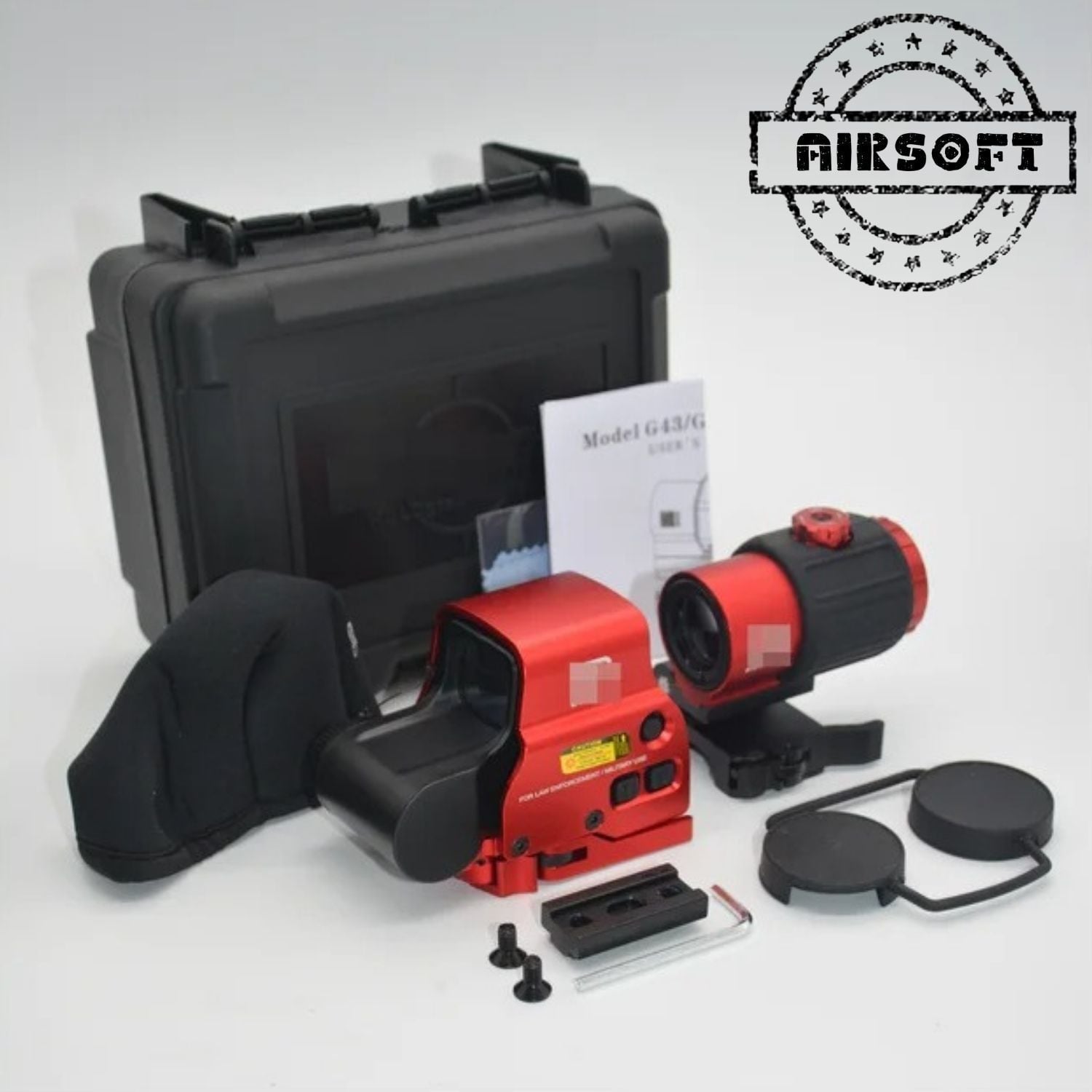 SOTAC 558 G43 Red & Green Dot Holographic Reflex Sight Scope with G43 3X Magnifier Combo Built-in Flip QD Mount Nişangah- Kırmızı