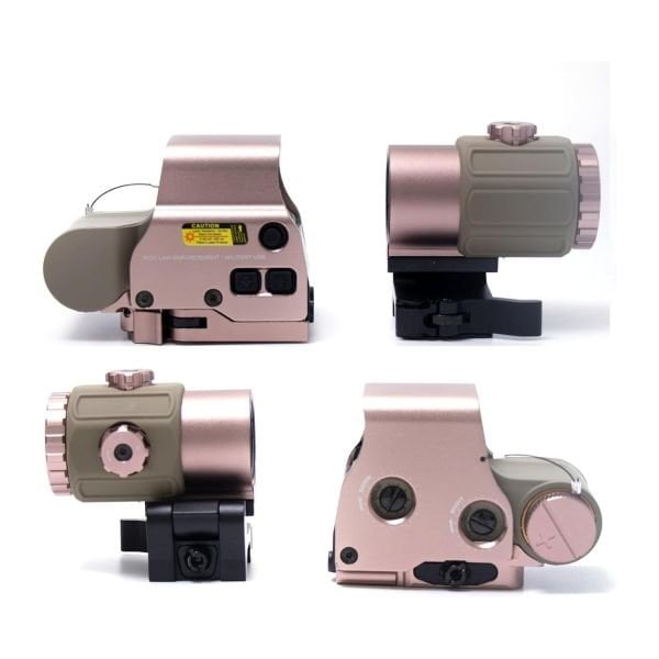 SOTAC 558 G43 Red & Green Dot Holographic Reflex Sight Scope with G43 3X Magnifier Combo Built-in Flip QD Mount Nişangah- Pembe