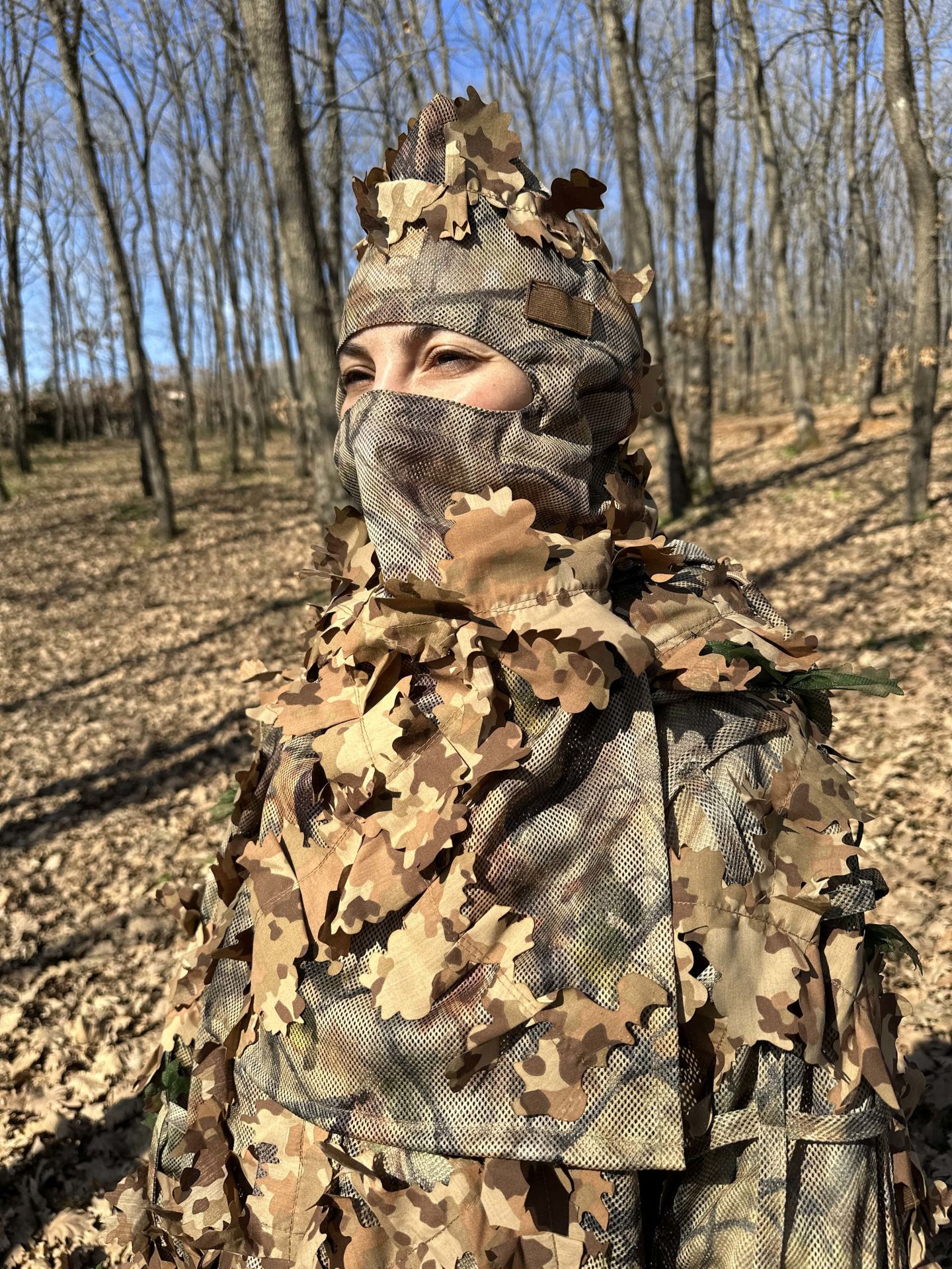 KMCS Ghillie Suit 4.1 3D Yaprak Kamuflaj Takımı Renk Seçenekli Woodland Floor - Large
