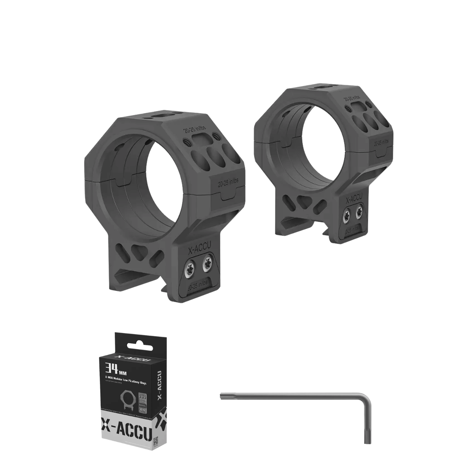 X-Accu 34mm Orta Boy GenII Picatinny Montaj Halkaları - XASR-3472