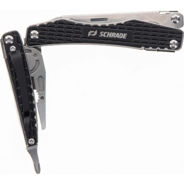Schrade Clench Çok Amaçlı El Aracı – 9 Fonksiyonlu Paslanmaz Katlanır Multitool (1182532)