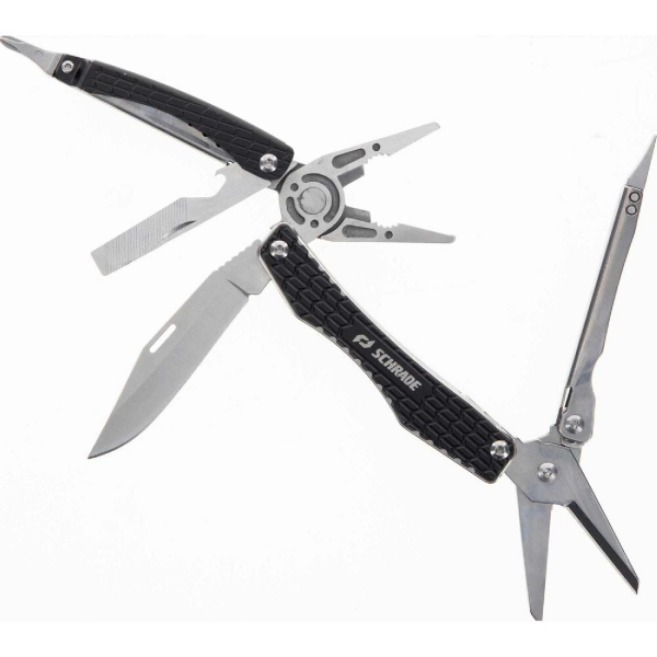 Schrade Clench Çok Amaçlı El Aracı – 9 Fonksiyonlu Paslanmaz Katlanır Multitool (1182532)