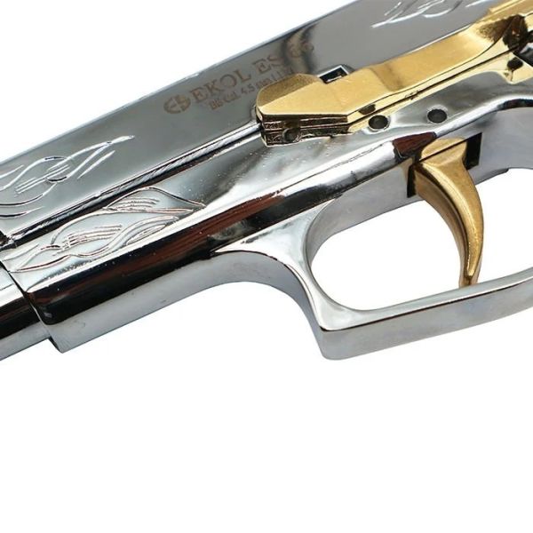 EKOL S66 PARLAK KROM ALTIN İŞLEMELİ HAVALI TABANCA 4.5MM